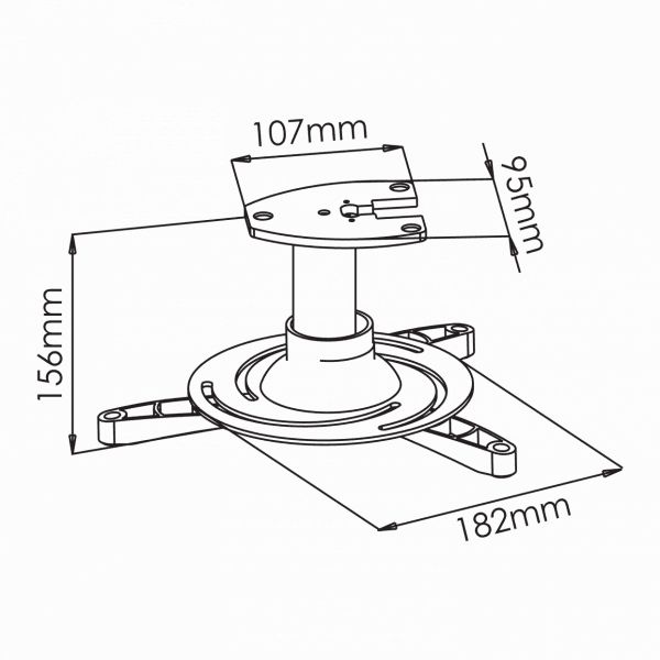 SBOX PM-101 Ceiling Mount For Projector Silver