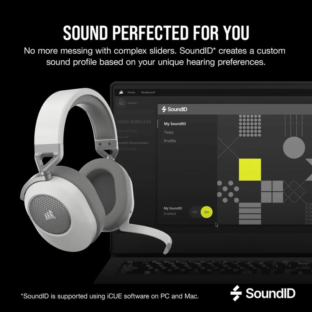 Corsair HS65 v2 Wireless Bluetooth Gaming Headset White