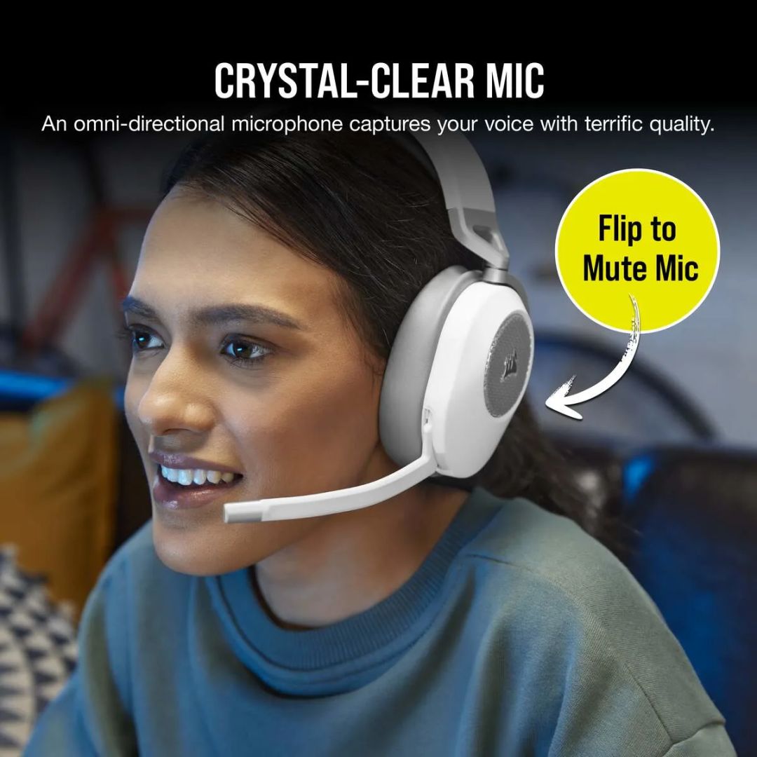 Corsair HS65 v2 Wireless Bluetooth Gaming Headset White