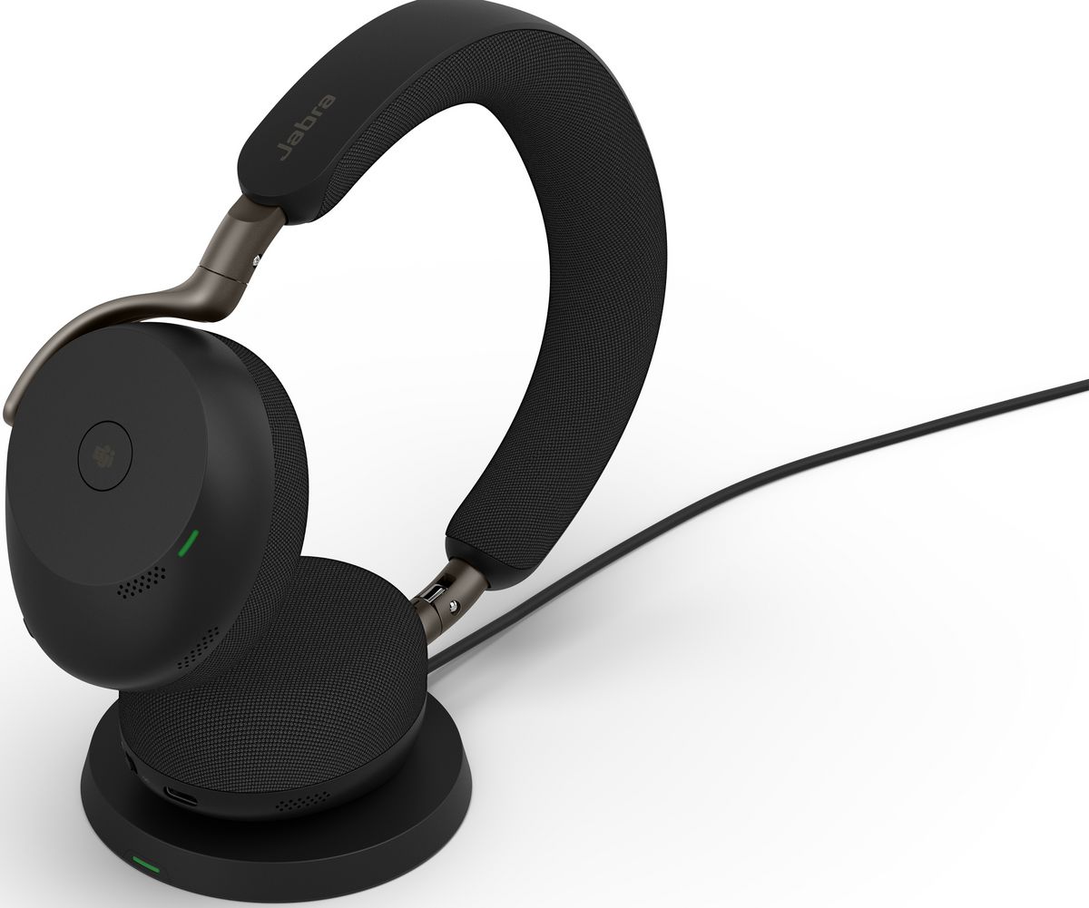 Jabra Evolve3 75 UC Stereo USB-C Wireless Bluetooth Headset with Charger Black