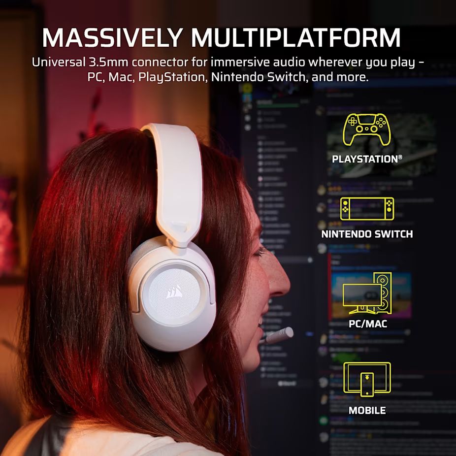 Corsair HS35 v3 Gaming Headset White