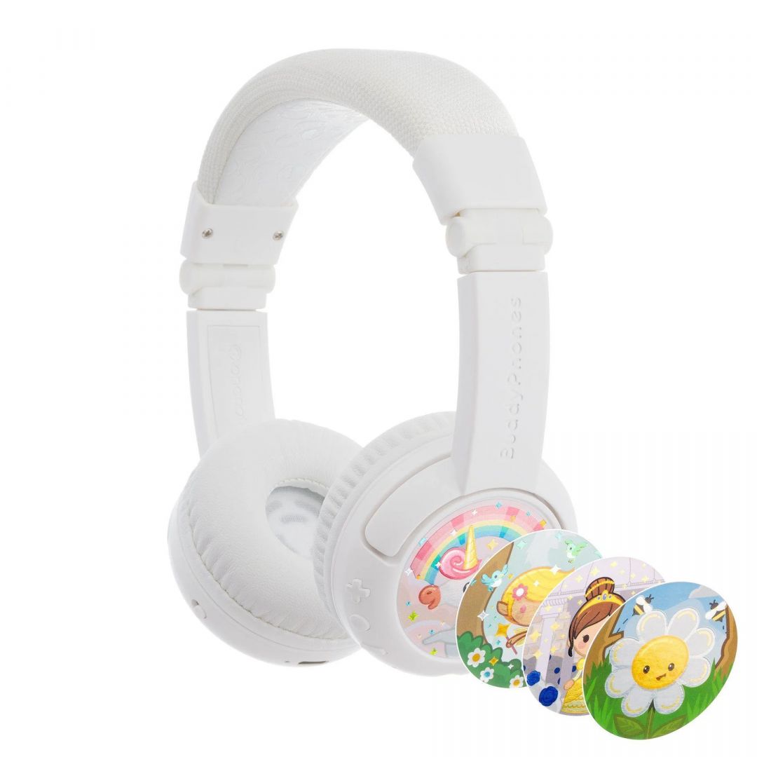 BuddyPhones Play+ Bluetooth Headset for Kids Snow White