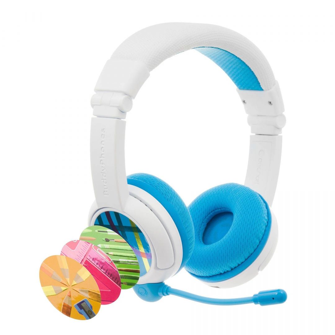 BuddyPhones School+ Bluetooth Headset for Kids Blue