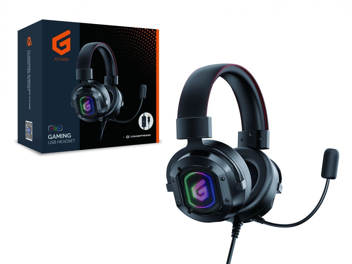 Conceptronic  ATHAN02B RGB Gaming Headset Black