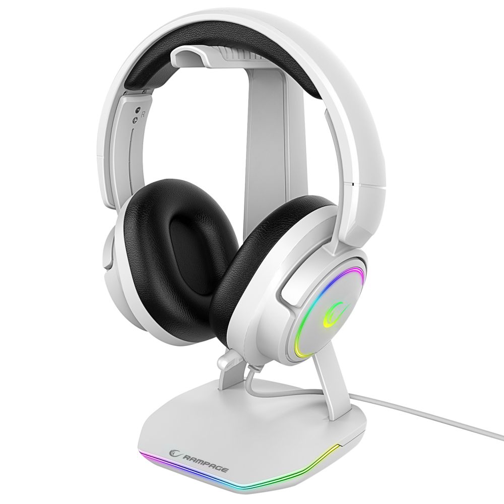 Rampage Tower T14 RGB Headset Stand White