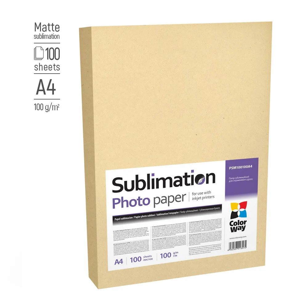 ColorWay PSM100100A4 100g A4 100db Sublimation Matt Fotópapír