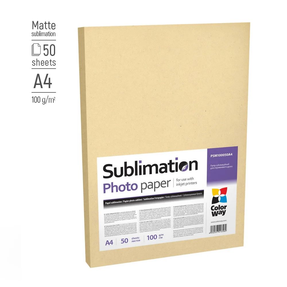 ColorWay PSM100050A4 100g A4 50db Sublimation Matt Fotópapír