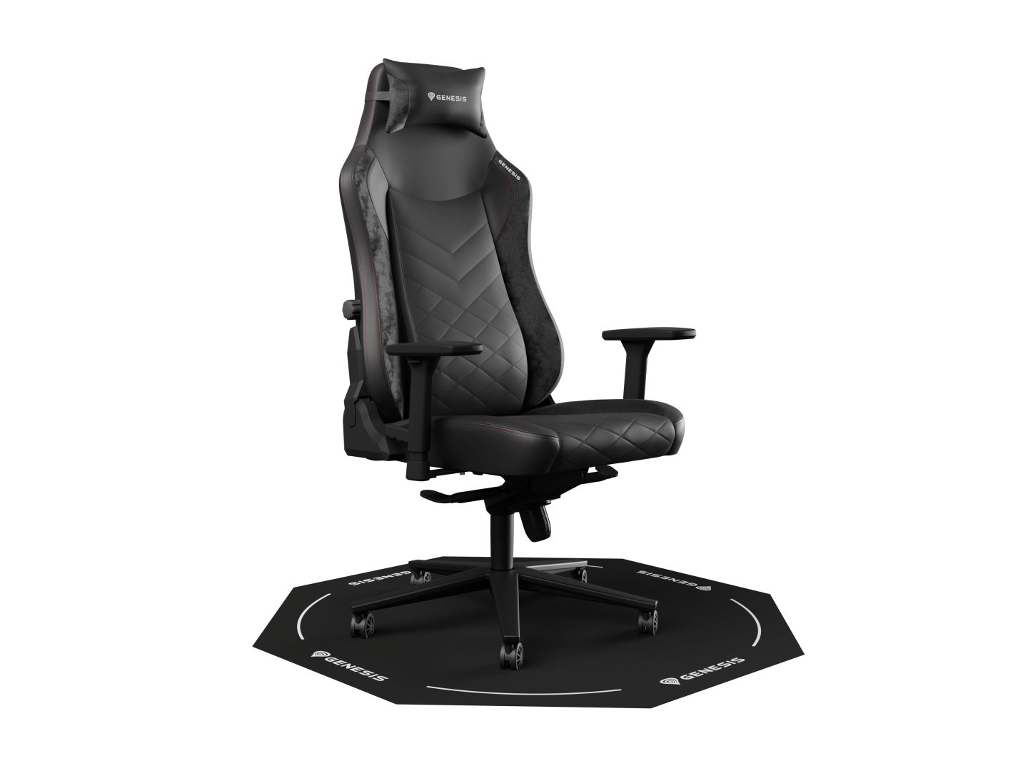 Genesis Tellur 400 Octagon Logo Protective Gaming Szőnyeg Black/White