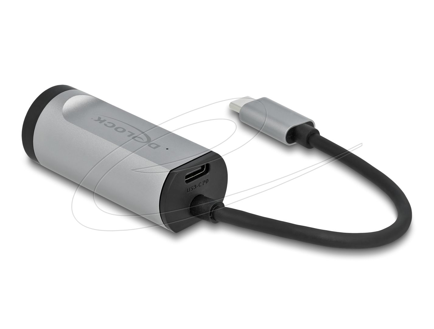 DeLock USB Type-C Adapter to Gigabit LAN with Power Delivery port Grey