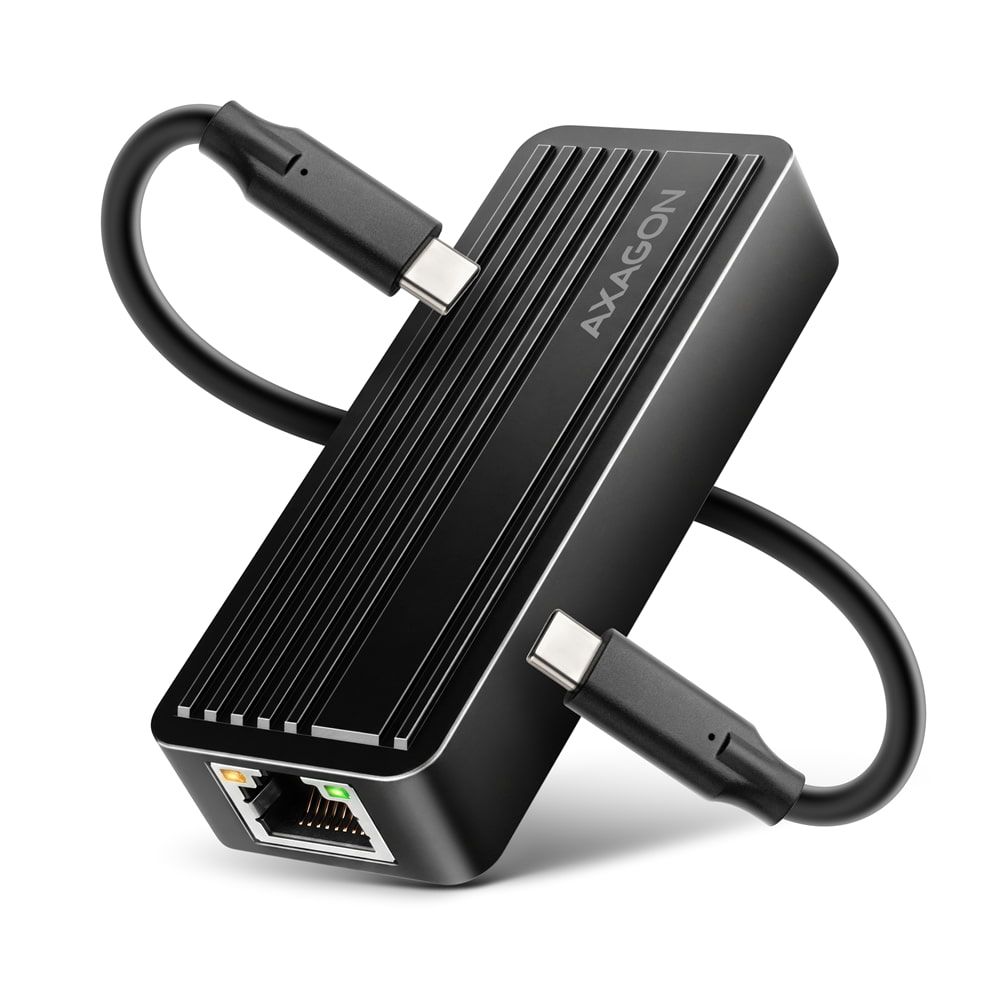 AXAGON ADE-10GR Type-C USB3.2 Gen 2 - 10 Gigabit Ethernet 10/100/1000/2500/5000/10000 Adapter Aluminum/Black
