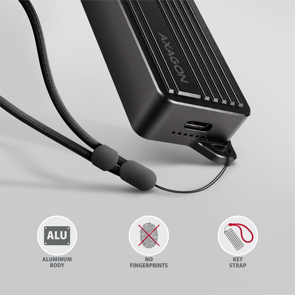 AXAGON ADE-10GR Type-C USB3.2 Gen 2 - 10 Gigabit Ethernet 10/100/1000/2500/5000/10000 Adapter Aluminum/Black