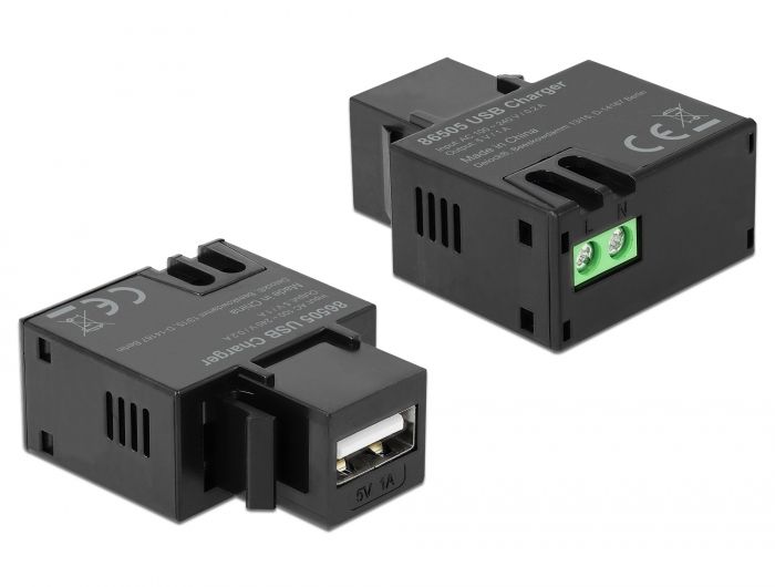 DeLock Keystone Module USB Type-A Charging Port 1 A Black