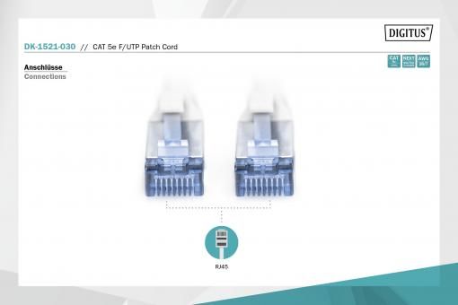 Digitus CAT 5e F-UTP patch cord, Cu, PVC