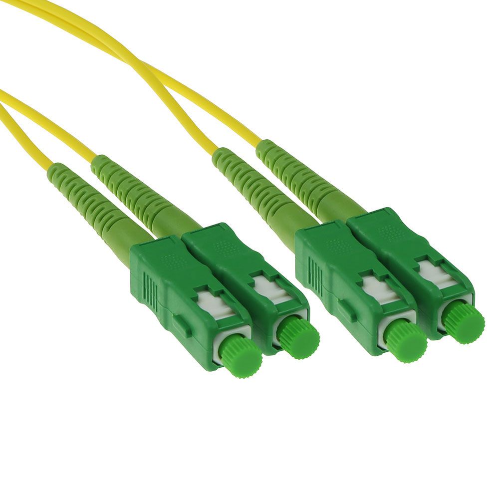 ACT LSZH Singlemode 9/125 OS2 fiber patch cable duplex with SC/APC connectors 5m Yellow