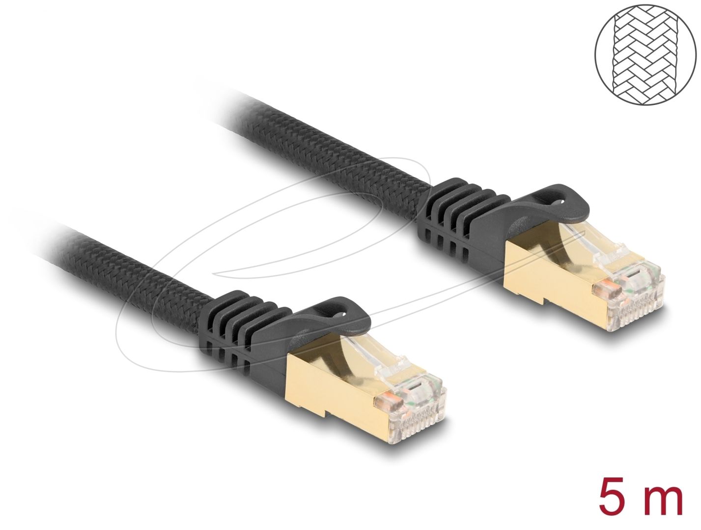 DeLock CAT6A S-FTP Patch Cable 5m Black
