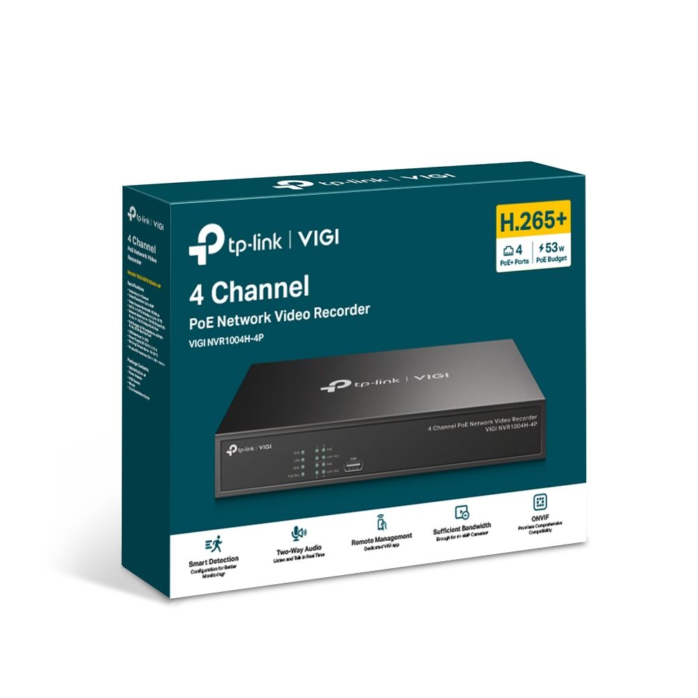 TP-Link VIGI NVR1004H VIGI 4 Channel Network Video Recorder