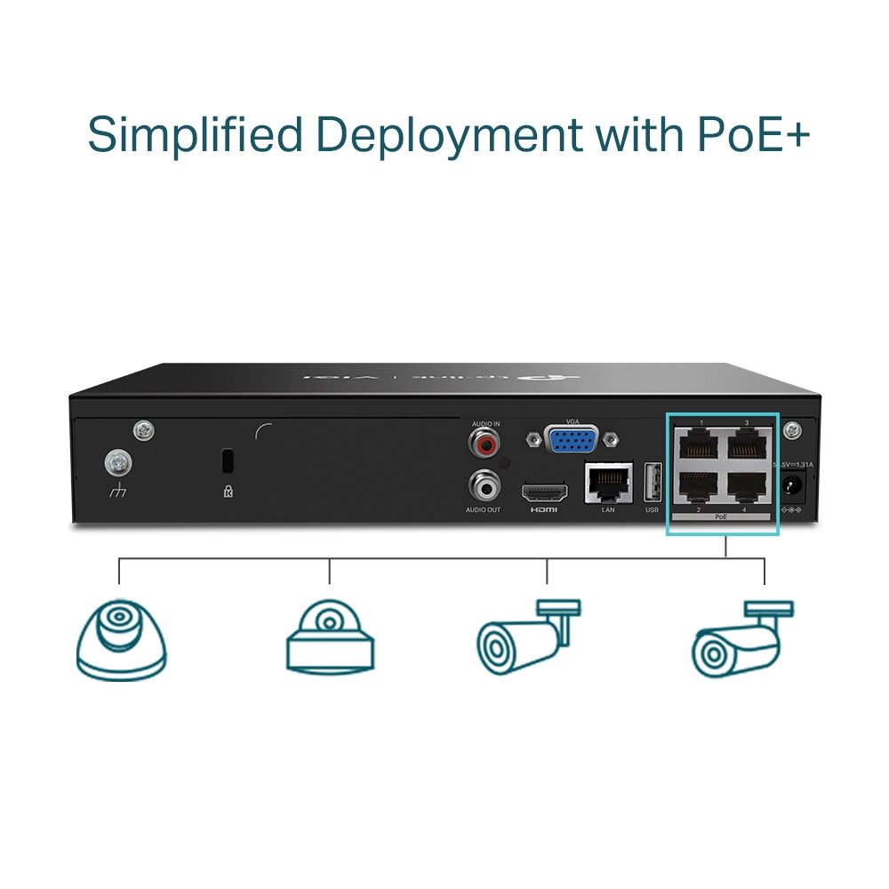 TP-Link VIGI NVR1004H VIGI 4 Channel Network Video Recorder