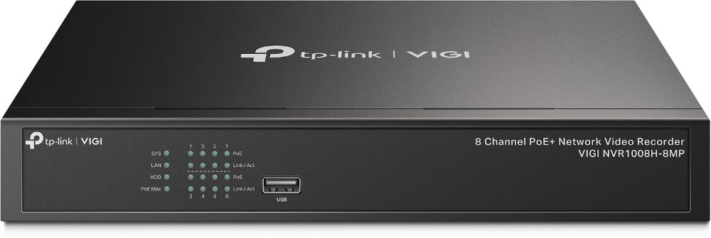 TP-Link VIGI NVR1008H-8MP VIGI 8 Channel PoE+ Network Video Recorder