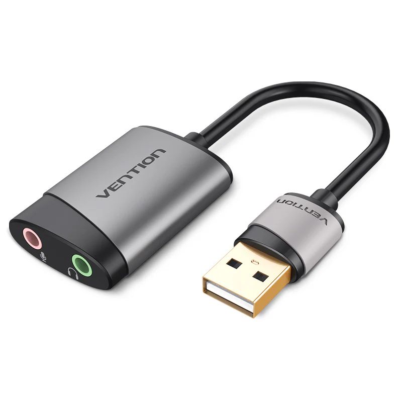 Vention USB External Sound Card 0.15M Gray Metal