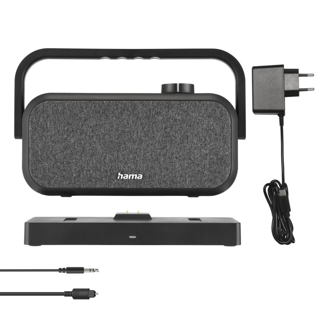Hama Loudspeaker for TVs 2.4GHz Station + Bluetooth Portable Stereo Speaker Black