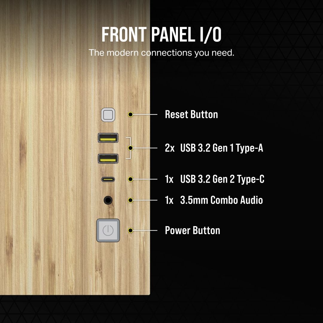 Corsair 2500X Tempered Glass White/Bamboo