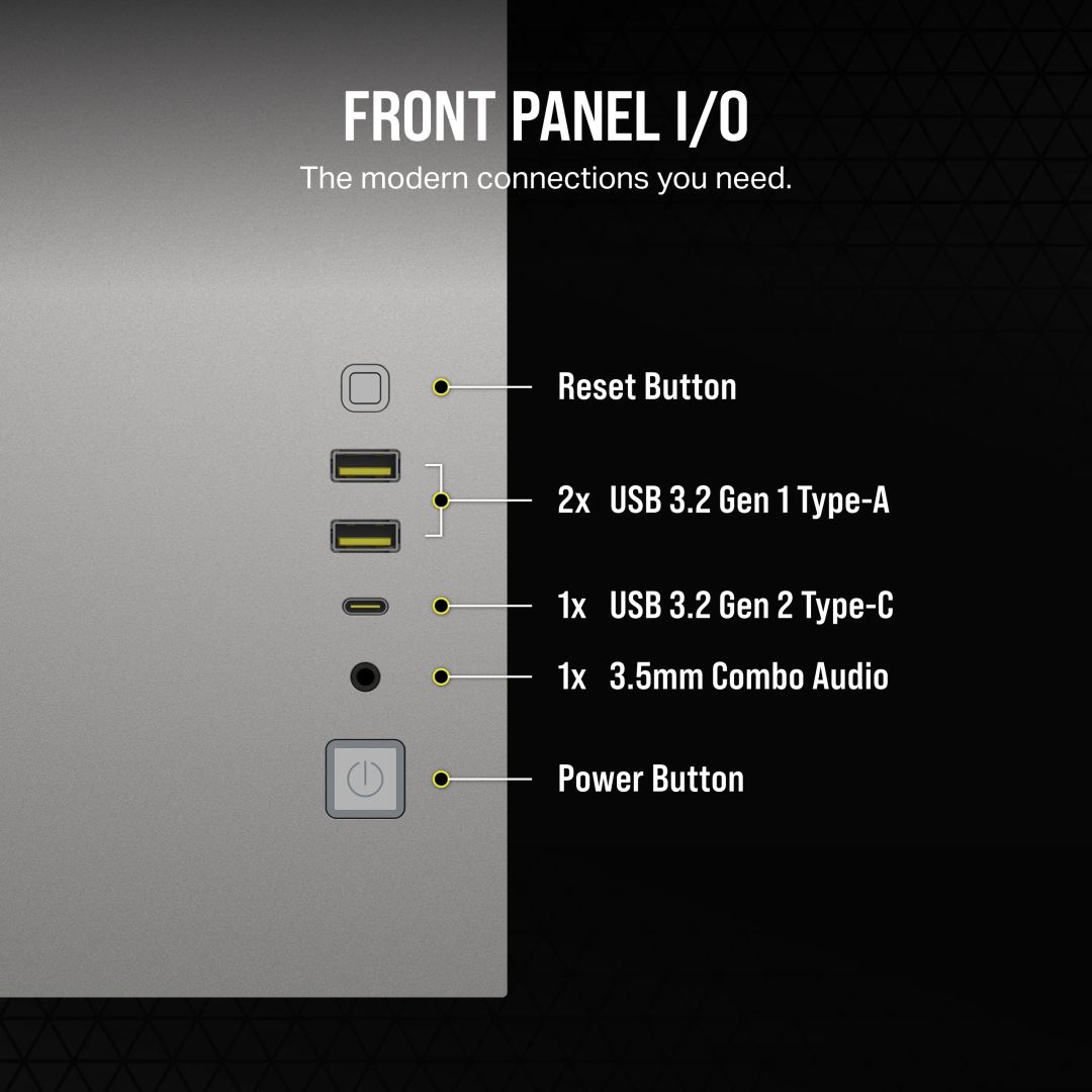 Corsair 2500X Tempered Glass White/Satin Gray Alloy