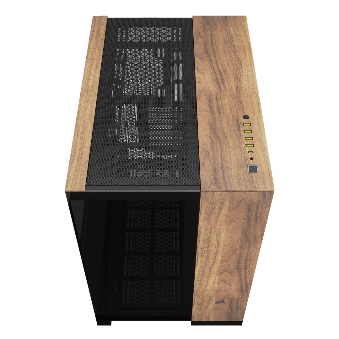 Corsair 6500X Tempered Glass Black/Walnut Wood