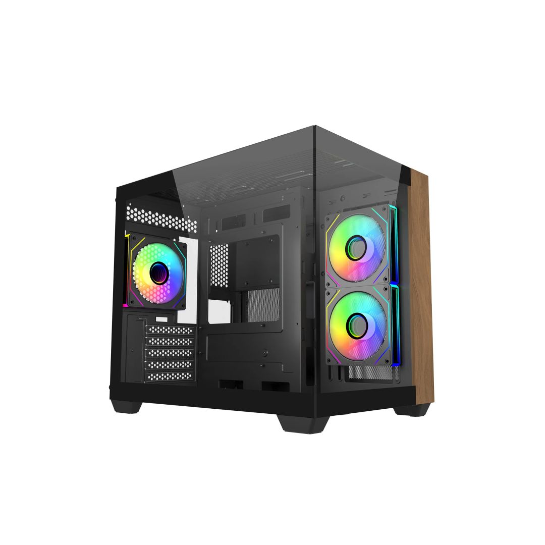 Cooler Master Elite 481 Wood Tempered Glass Black