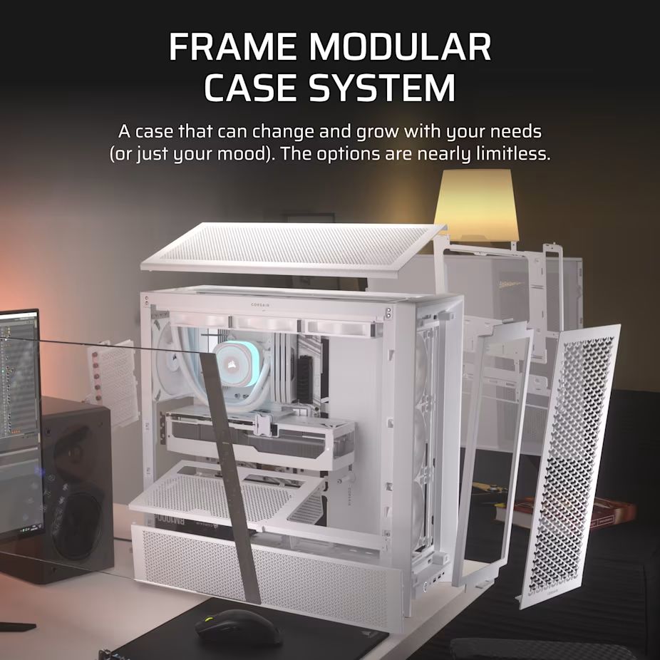 Corsair Frame 4000D RS Tempered Glass White