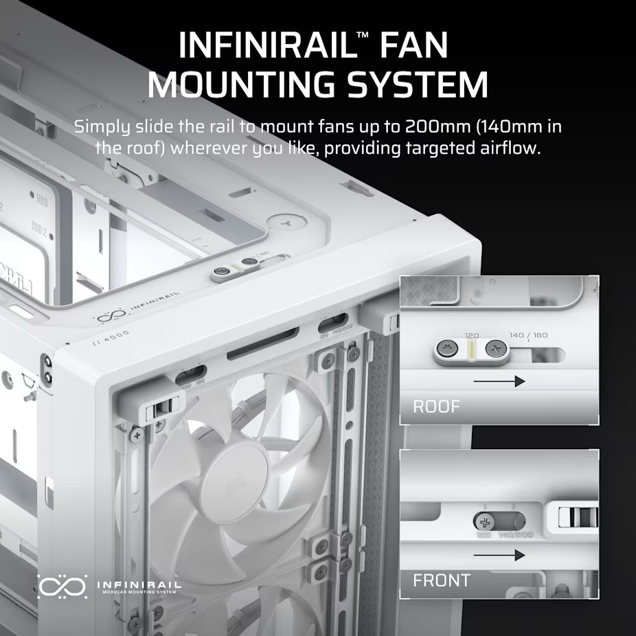 Corsair Frame 4000D RS Tempered Glass White