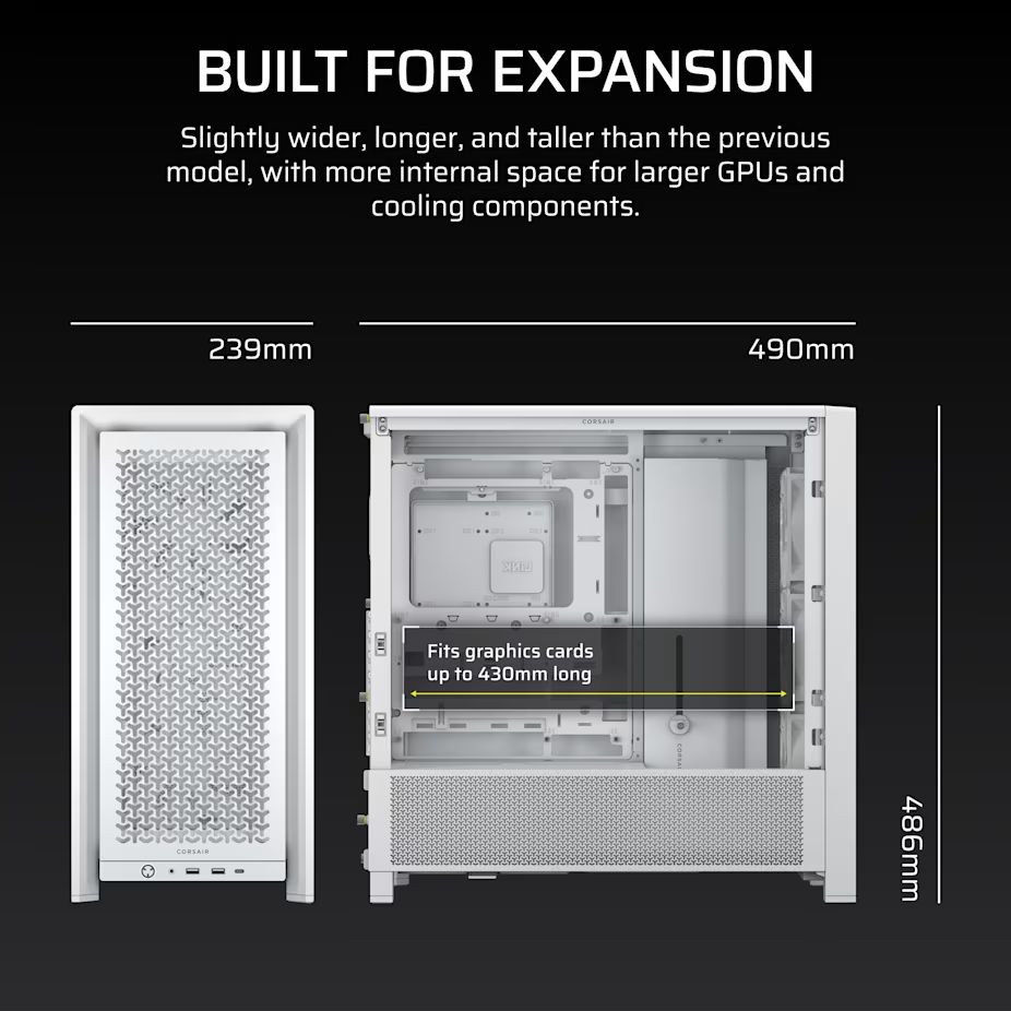 Corsair Frame 4000D RS Tempered Glass White