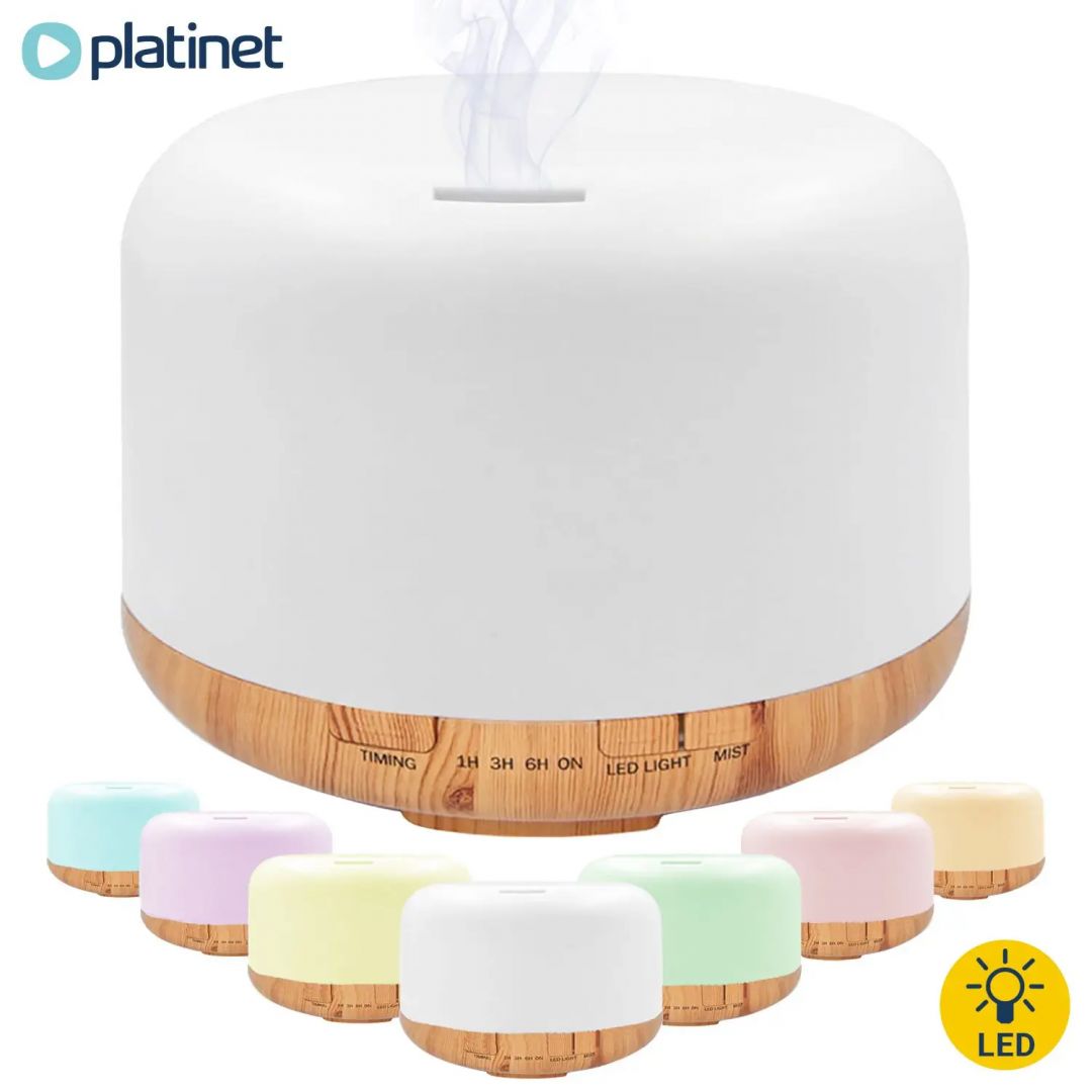 Platinet Aroma Diffuser HumidiFier with RGB Milky Wood Base