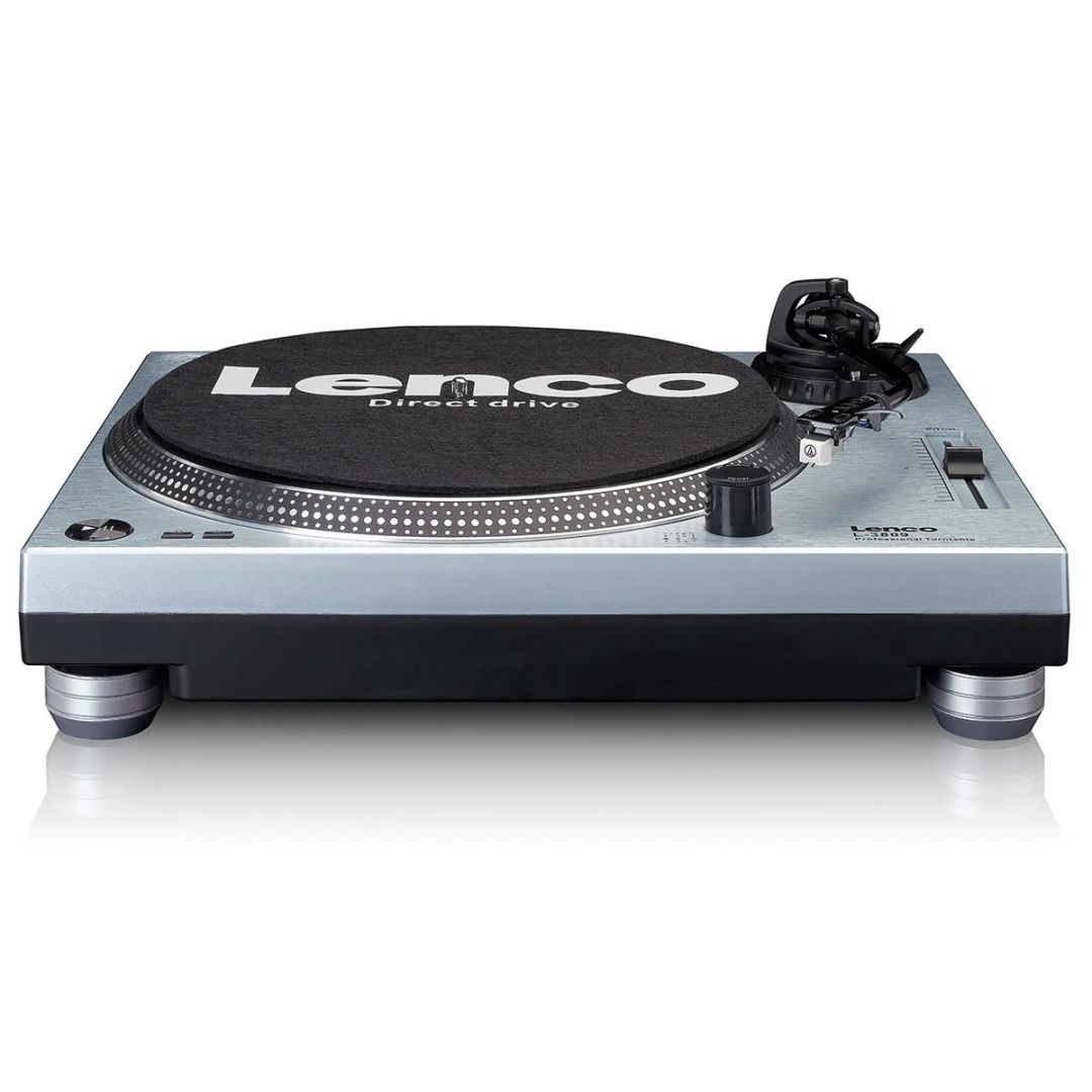 Lenco L-3809ME Direct drive Record Player with USB / PC Encoding Metallic Blue