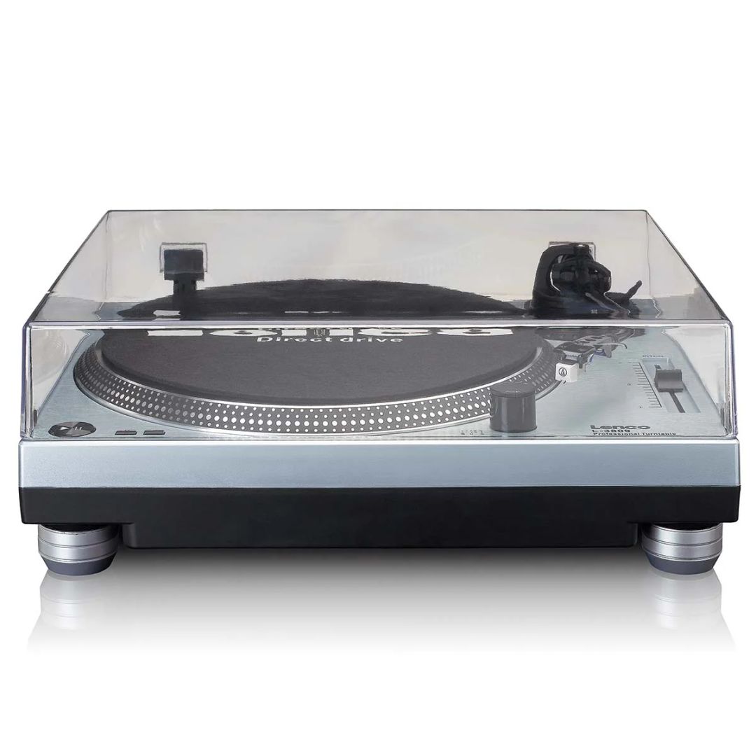 Lenco L-3809ME Direct drive Record Player with USB / PC Encoding Metallic Blue
