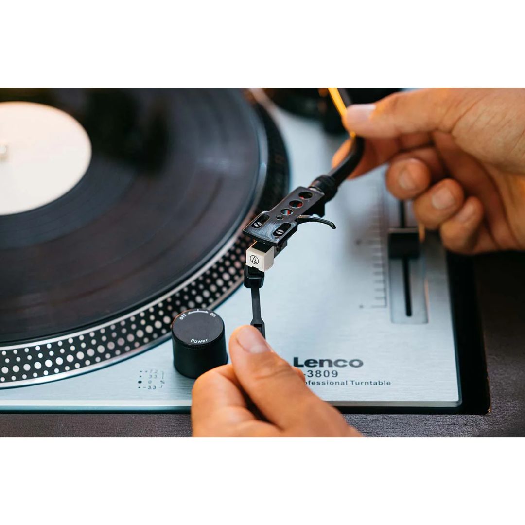 Lenco L-3809ME Direct drive Record Player with USB / PC Encoding Metallic Blue