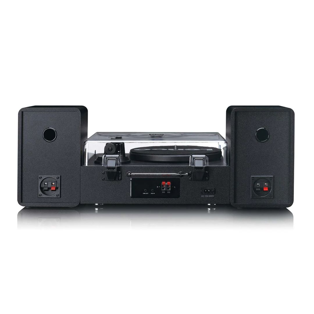 Lenco MC-760BK Hi-Fi Stereo System with Record Player and Speakers Black