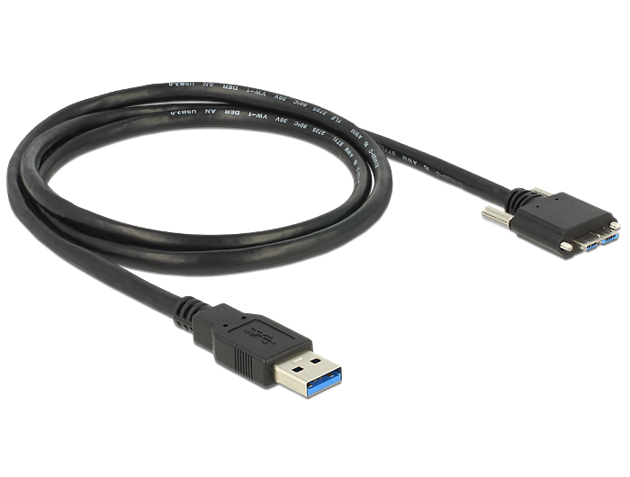 DeLock Cable USB 3.0 type A male > USB 3.0 type Micro-B male with screws 1m