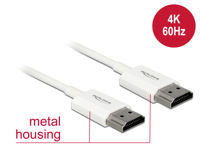 DeLock Cable High Speed HDMI with Ethernet - HDMI-A male > HDMI-A male 3D 4K 4,5m Active Slim High Quality
