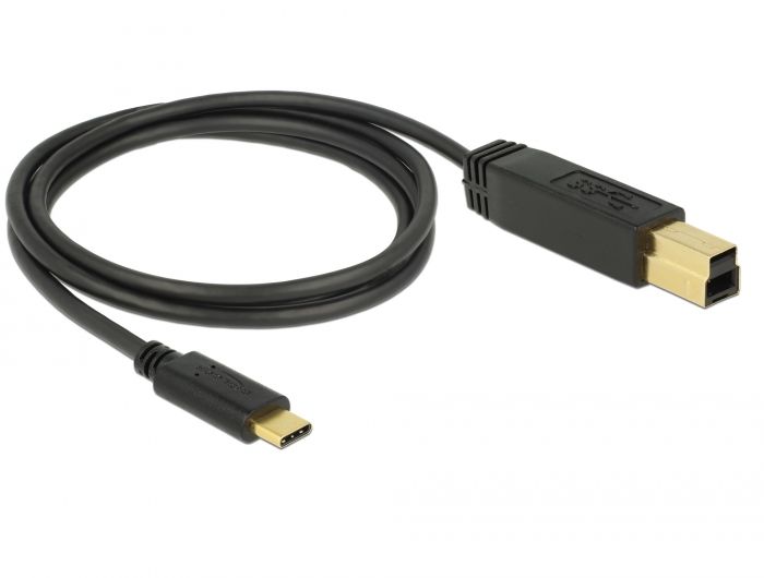 DeLock USB 3.1 Gen 2 (10 Gbps) cable Type-C to Type-B 1m Black