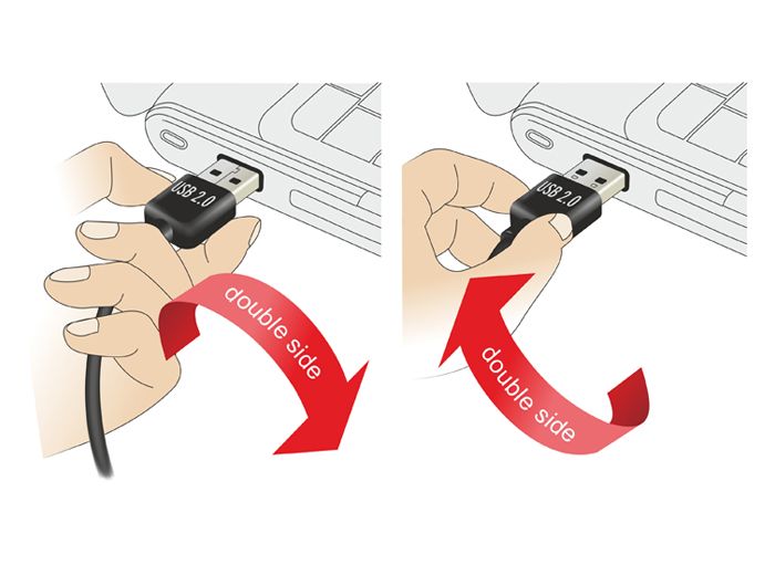 DeLock EASY-USB 2.0 Type-A male angled up / down > USB 2.0 Type Mini-B male 2m Cable Black