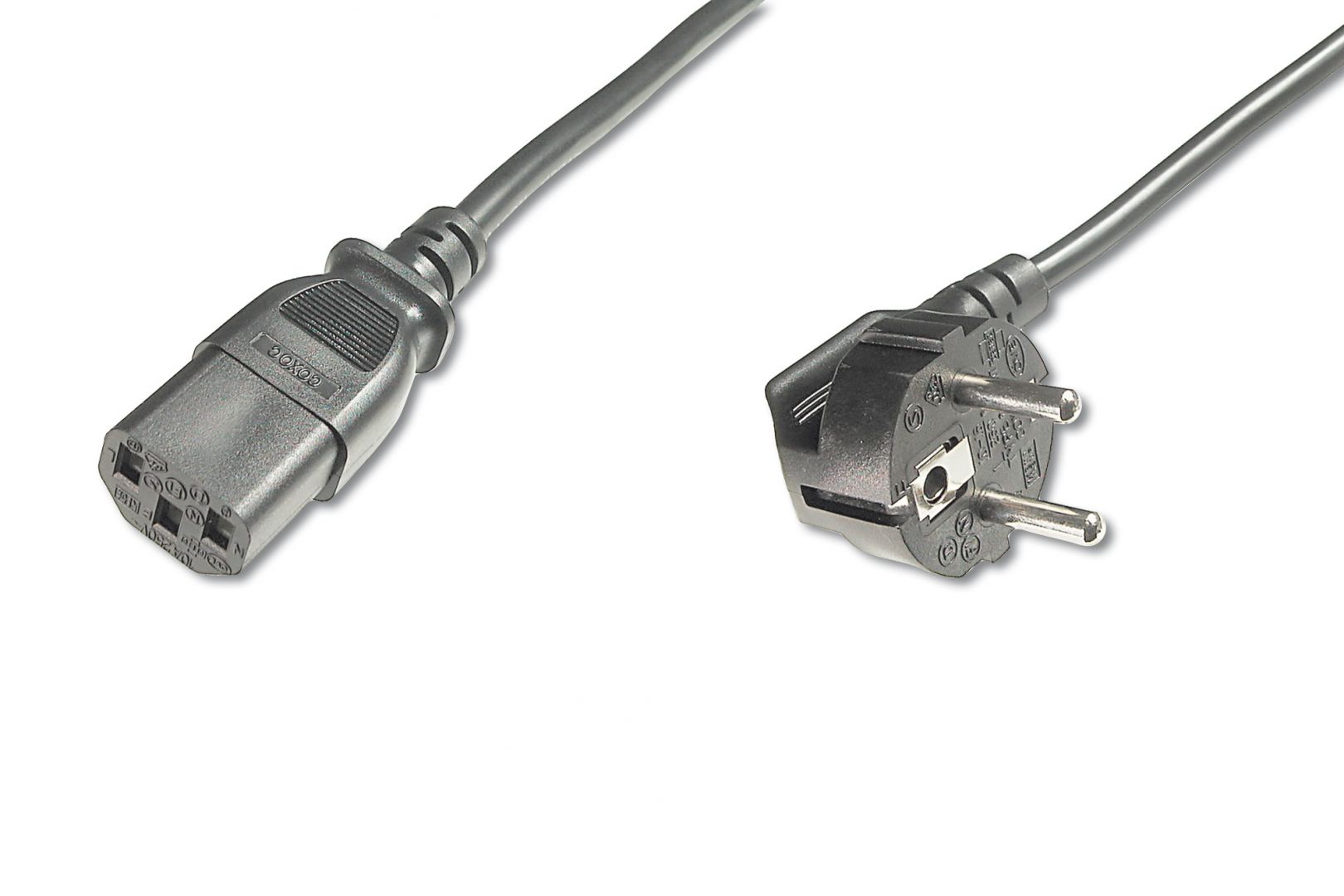 Assmann Power Cord, CEE 7/7 (Typ-F) 90° angled - C13 2,5m Black