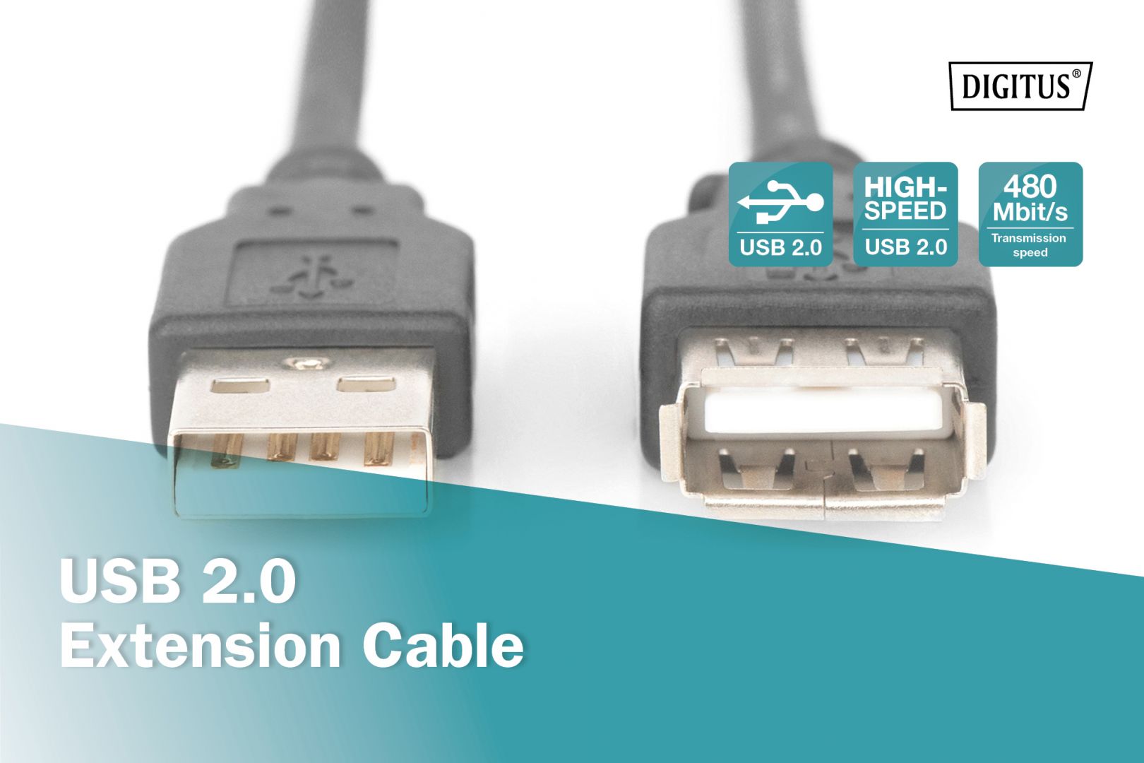 Assmann USB 2.0 extension cable, type A 1,8m Black