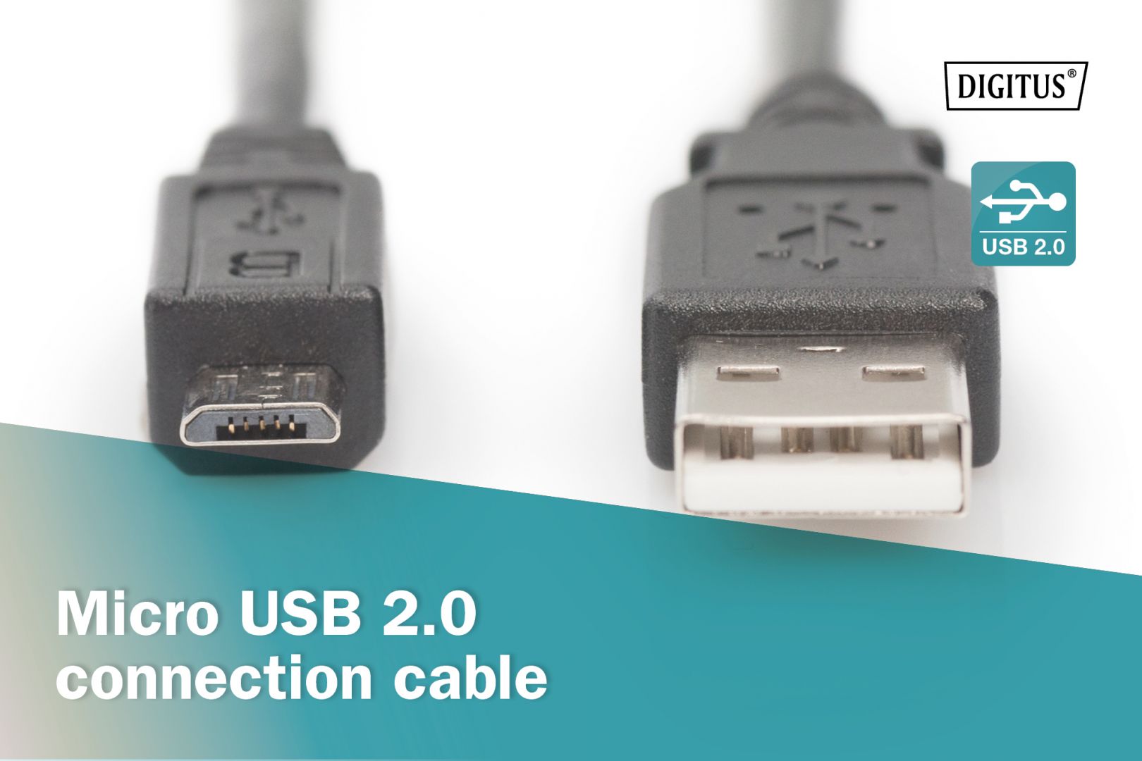 Assmann USB connection cable, type  A - microUSB 1,8m Black