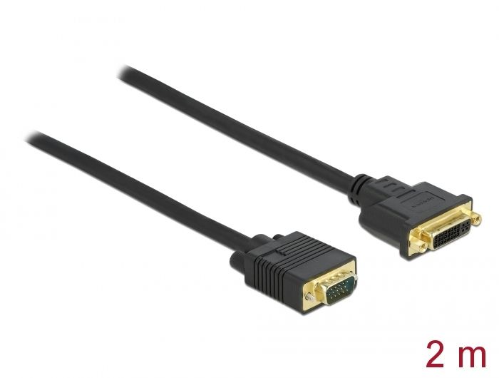 DeLock DVI 24+5 female to VGA male 2m cable