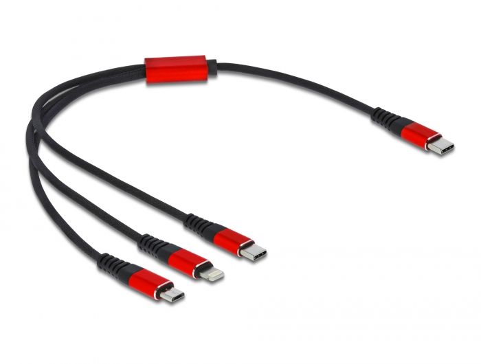 DeLock USB Charging 3 in 1 USB Type-C to Lightning/Micro USB/USB Type-C 30cm Cable