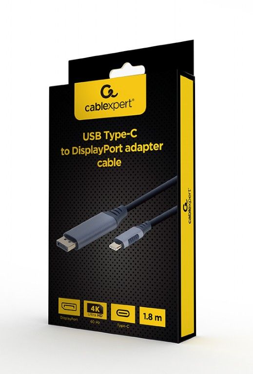 Gembird CC-USB3C-DPF-01-6 USB Type-C to DisplayPort male adapter cable 1,8m Space Grey