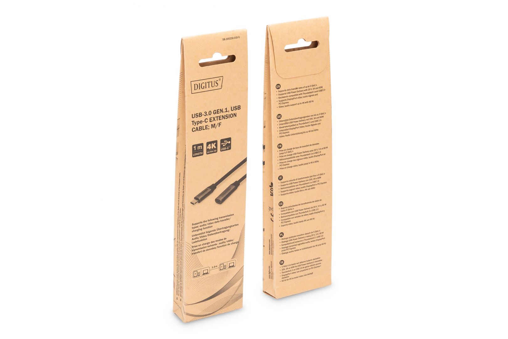 Digitus USB-3.0 Gen.1 USB Type-C extension cable M/F 1m Black