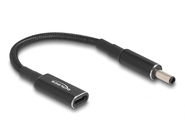 DeLock Adapter cable for Laptop Charging Cable USB Type-C female to Dell 4,5x3,0mm male 15cm Black