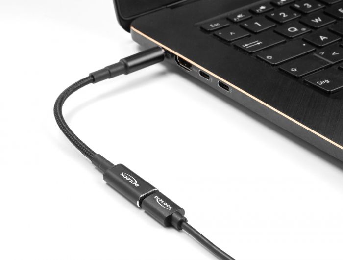 DeLock Adapter cable for Laptop Charging Cable USB Type-C female to Dell 4,5x3,0mm male 15cm Black