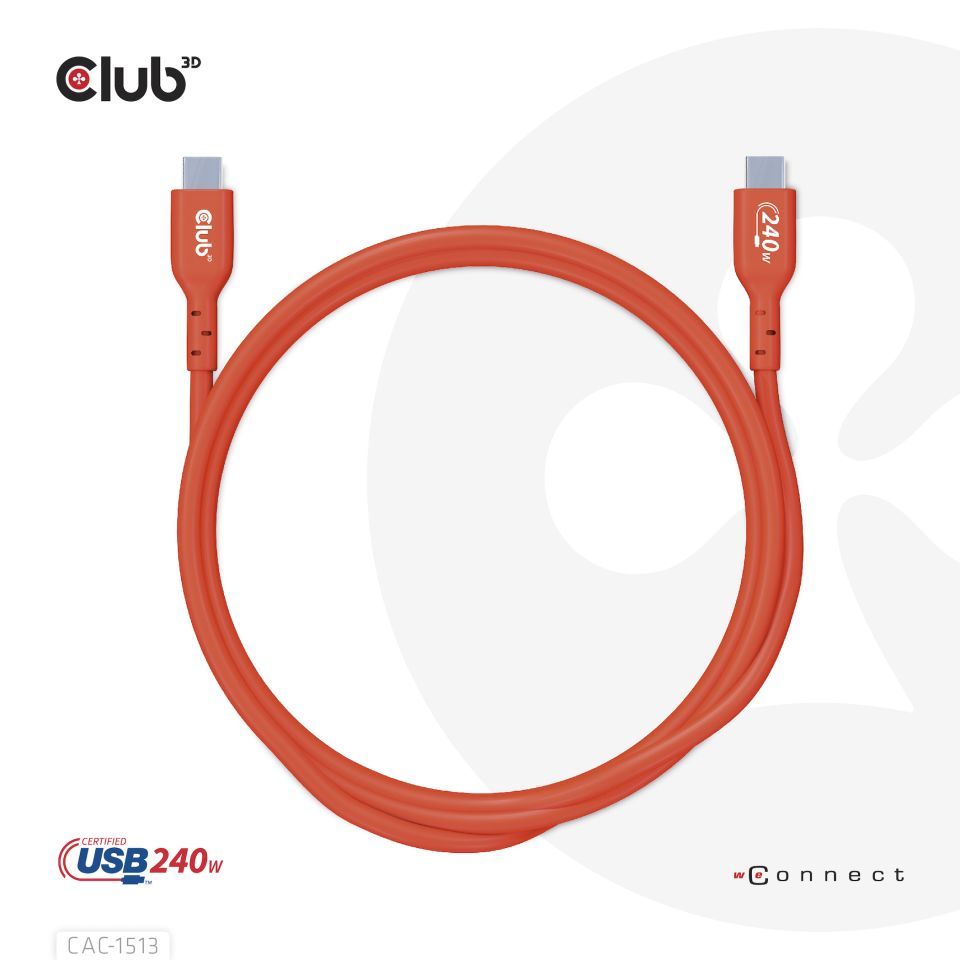 Club3D USB2 Type-C cable 3m Red